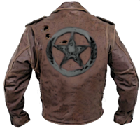 Jacket with bullet holes